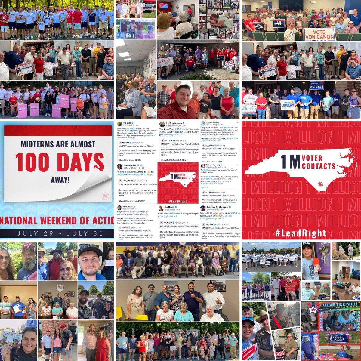 #100Days until the Election and the #NCBoots Team continues to build toward November! So damn proud of the team members and volunteers who #LeadRight EVERY DAY to help <a href="/NCGOP/">NCGOP</a> candidates all across The Old North State!