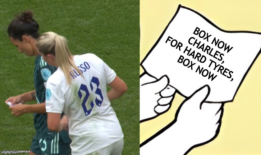 HoraceAndSpider's tweet photo. Probably not the set of strategy notes you want to find in the crucial moments... 

#ENGGER #WEURO2022 #Lionesses #F1 #Ferrari  #HungarianGP https://t.co/3DH3kFxr9w