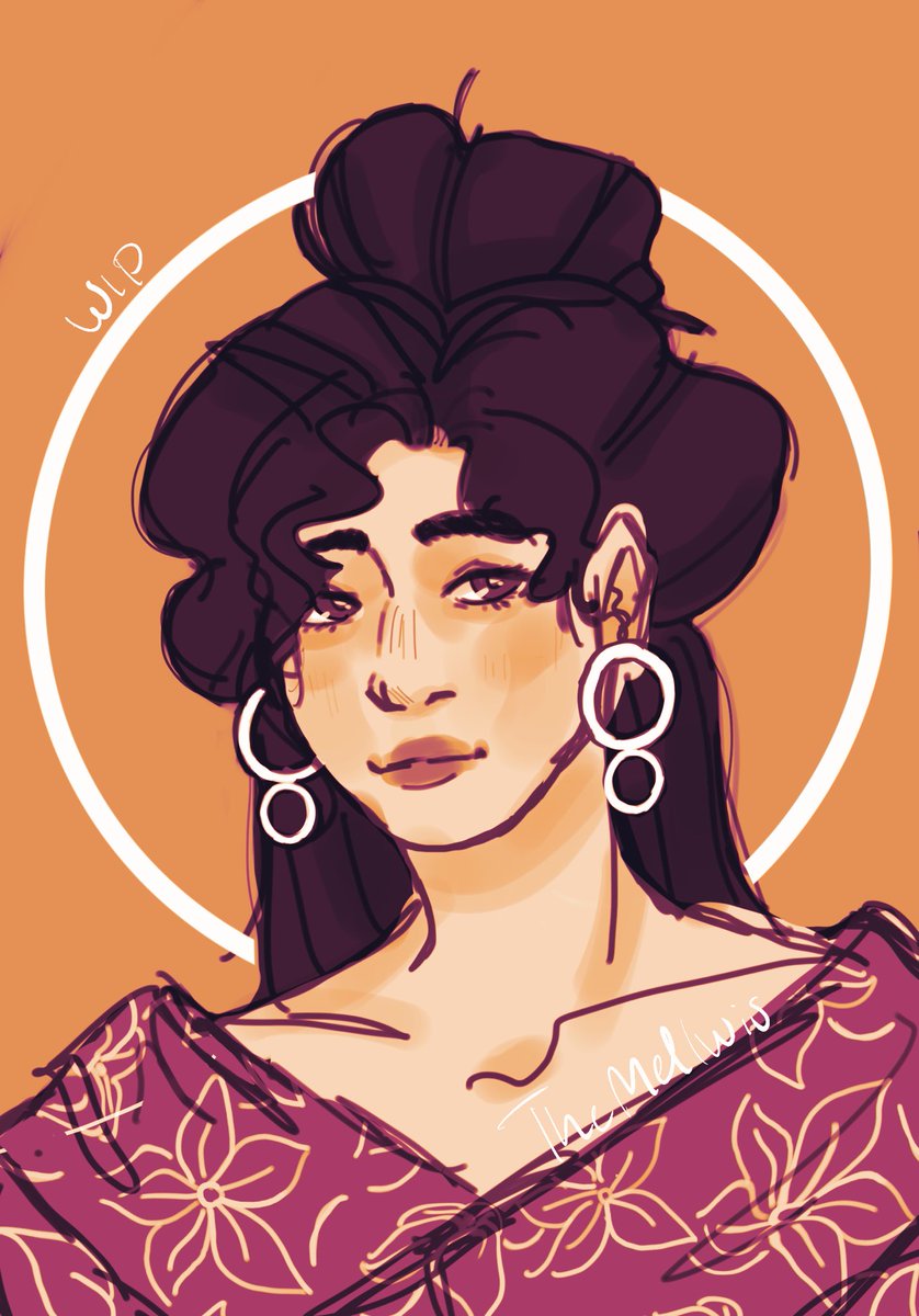 TheMellwis's tweet photo. Trying a different art style inspired by different artists. Exploring styles and colour theory so here is a wip 👋

#wip https://t.co/lEfjK6LuEy