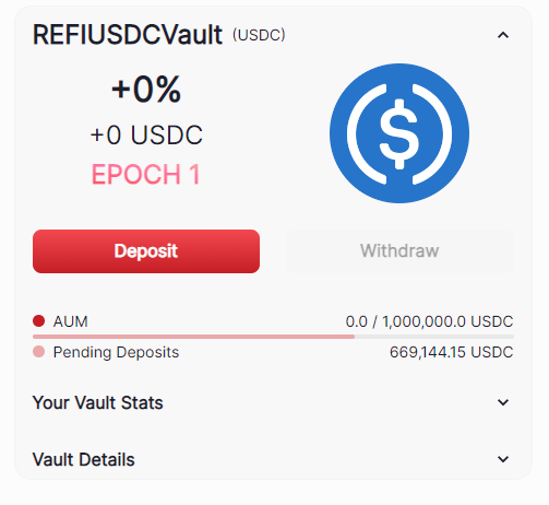 ChadCaff's tweet photo. Just put some of my USDC in @ReimaginedFi Pro. I believe the funds in the vault come into action from tomorrow, 1st August.

Been waiting for a product like this, good to put some of my spare stables to work with a team that has a solid track record. 

https://t.co/8yd6SZ2j78 https://t.co/JKiGmD3SPM
