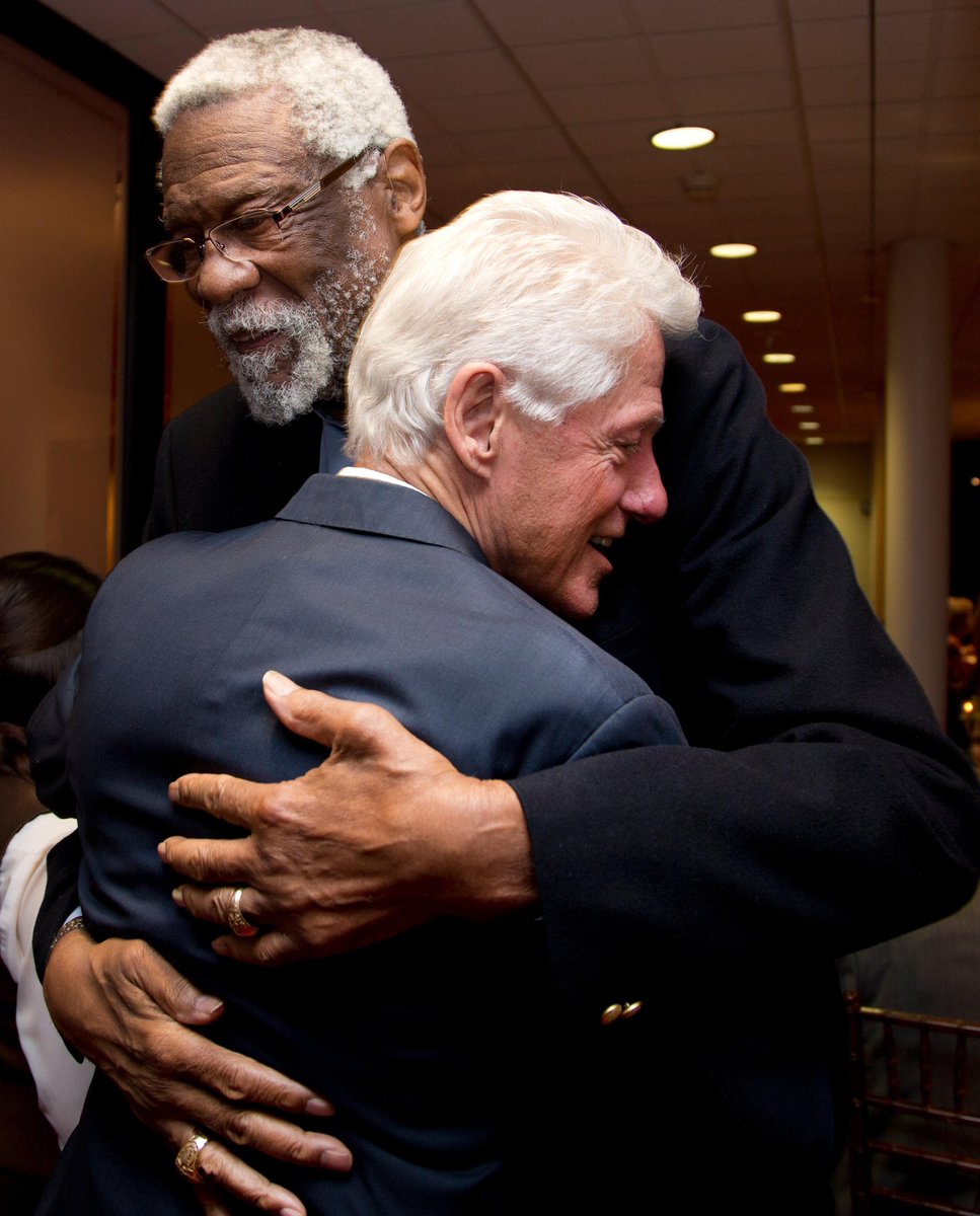 BillClinton's tweet photo. Bill Russell was a legendary player and coach, and an even better person. He approached everything he did with determination, principle, and wisdom. I will always be grateful for the chance to call him my friend. https://t.co/CmMVzLJUJJ