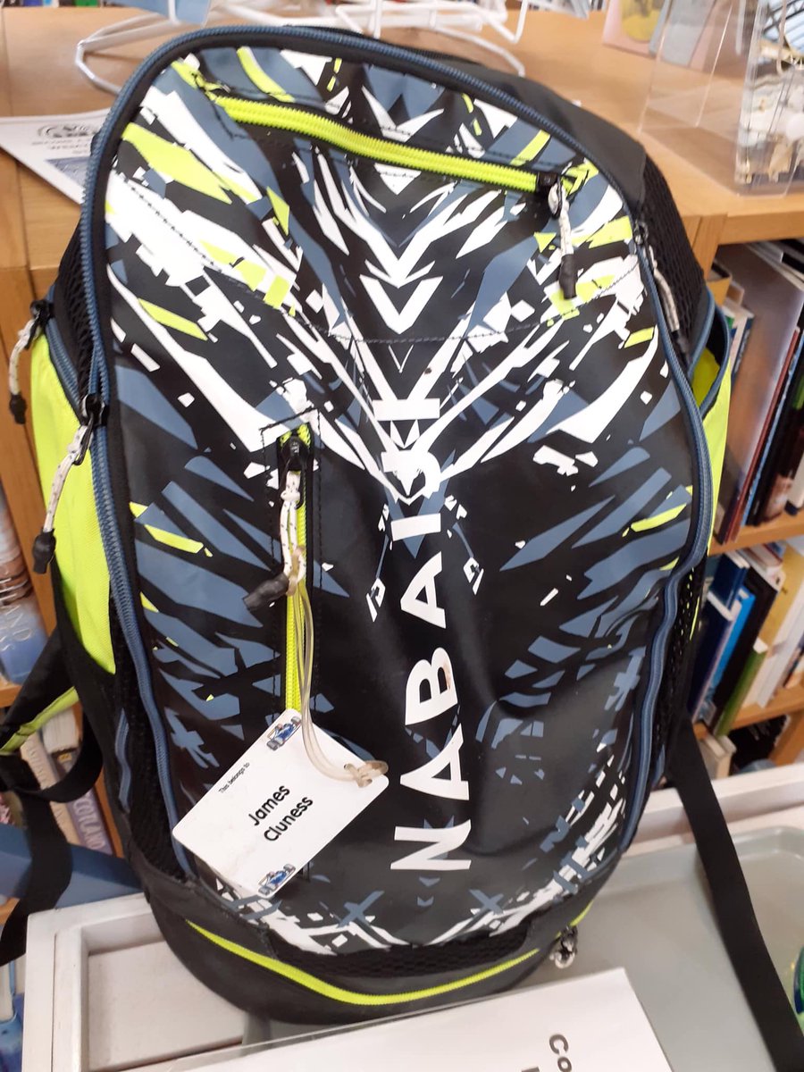 OfWemyss's tweet photo. This back pack was left behind in the bookshop on Saturday. Belongs to a James Cluness. Can the Twitterverse get it back to its owner? Please retweet.
@ScotRail @CalMacFerries https://t.co/NRI0MshogL