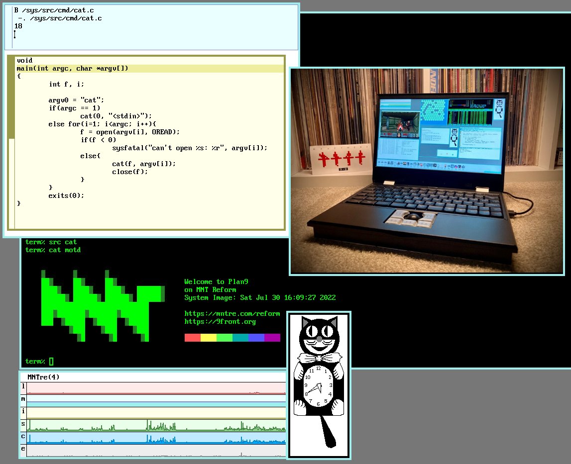 Coming up in 45 minutes at 2PM PDT / 2100 UTC is a live demo of Plan9 on the MNT Reform laptop.  Stream details and outline can be found at 9p.sdf.org/reform

#plan9 #9front #foss #opensource  <a href="/minut_e/">MNT Research GmbH</a>