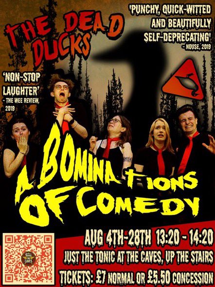 ComedySoc's tweet photo. @therecsuk We also have our abominably good sketch troupe The Dead Ducks in the fringe this year! They’ve been working hard all year and they’re ready to crank out their greatest hits for you non stop. @TheDeadDucks https://t.co/PAHhp0Vrbk