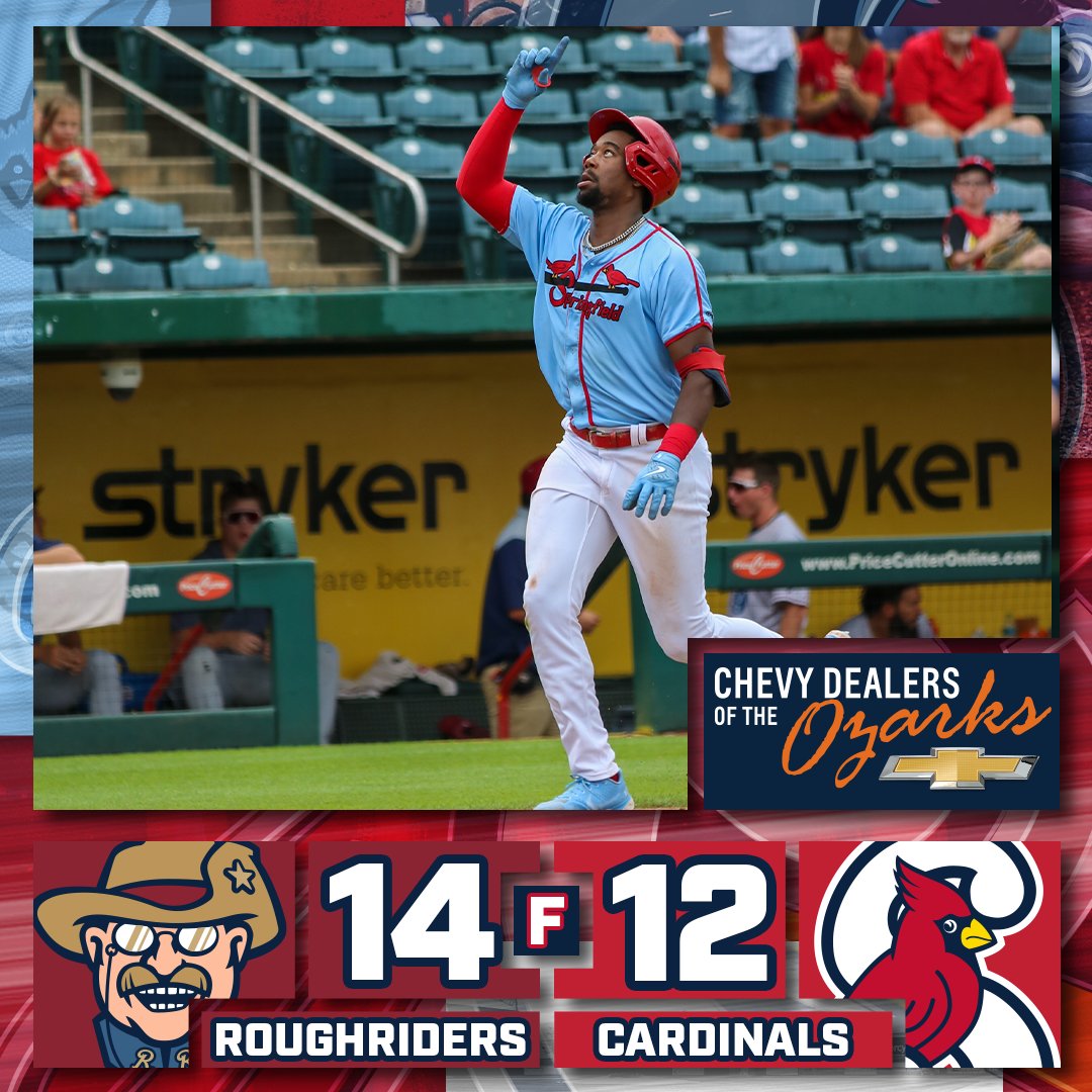 Sgf_Cardinals's tweet photo. Jordan Walker had another 2-HR game.
Chase Pinder went 4-for-5.
Chandler Redmond went 2-for-3.
Nick Raposo went 2-for-5.
Justin Toerner went 2-for-5.

We came back from a 12-5 deficit &amp; fought back til the last out called. https://t.co/QJ0EiU0DSo
