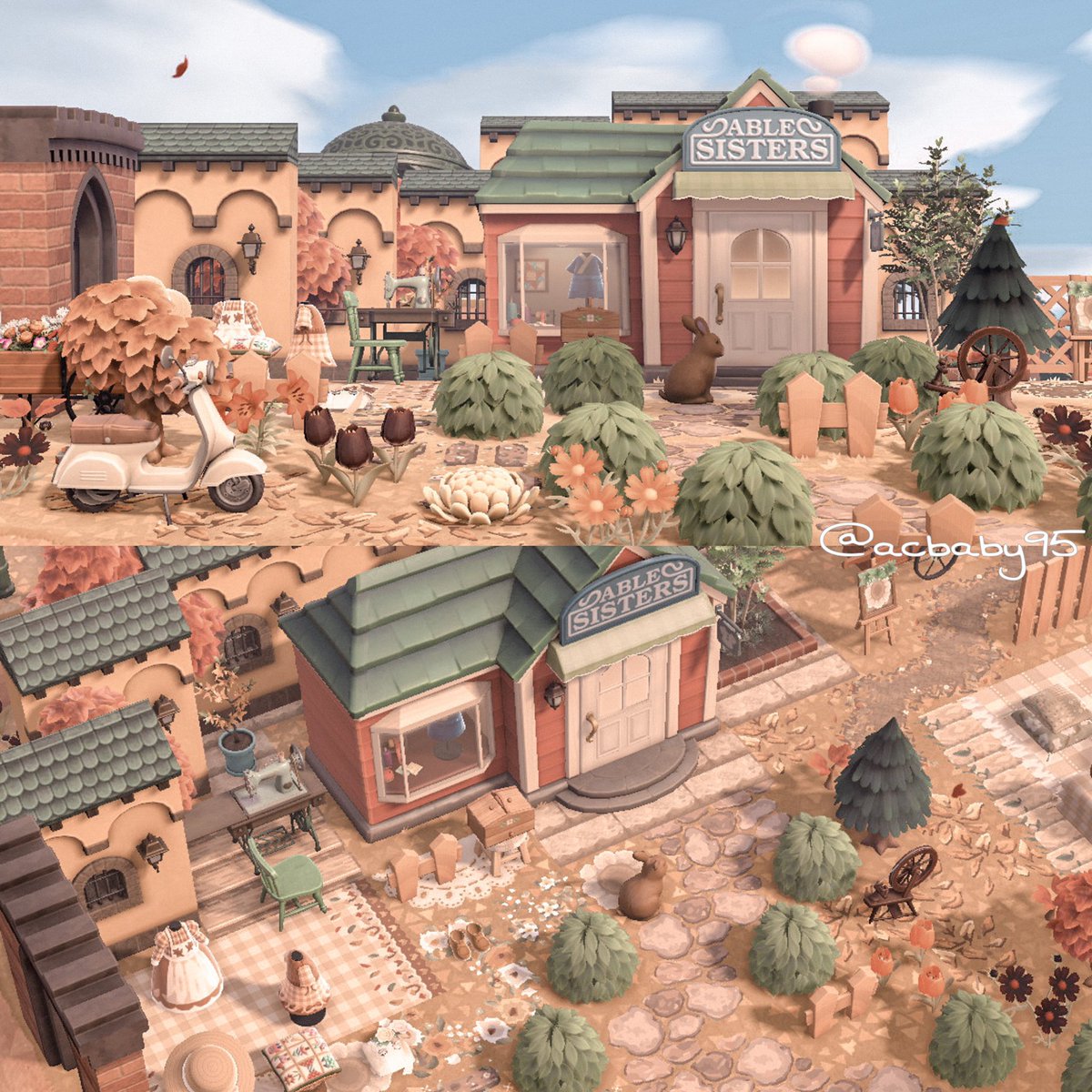 𝘼𝙗𝙡𝙚 𝙎𝙞𝙨𝙩𝙚𝙧𝙨

Since this space is wider than expected, the other half of Able Sisters will be in next post.🧡🤍

#ACNH #AnimalCrossing #AnimalCrossingNewHorizons #あつ森写真部 #あつ森 #どうぶつの森