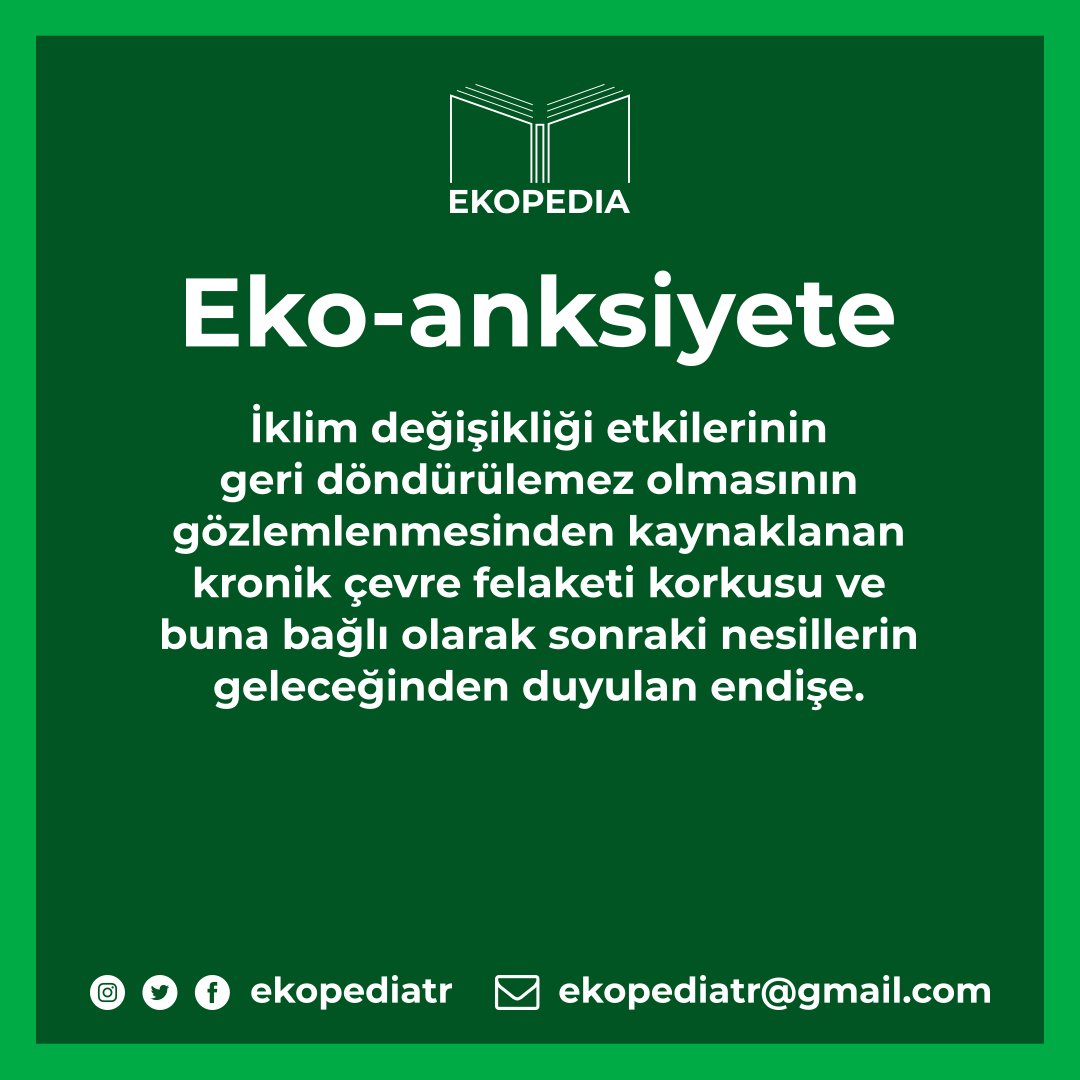 Eko-anksiyete nedir? #Ekoanksiyete
#HerGünBirKelime #ekopedia #ekolojiansiklopedisi #ekoloji #ansiklopedi #ekolojik #etimolojik #sözlük #etimoloji #doğa #çevre #yeşil