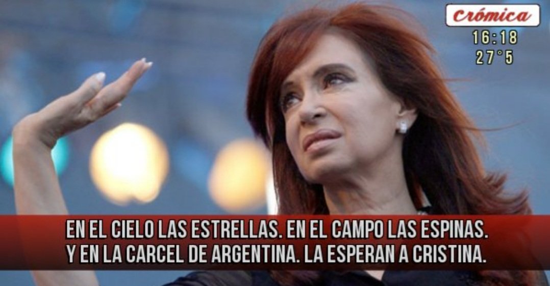 pedrorocha22a's tweet photo. En el Cielo, las estrellas. 
En el Campo, las espinas.
Y el Dinero Argentino, en los bolsos de Cristina...
#CFKLadronaDeLaNacionArgentina 
#LadronesDeGuantesBlancos https://t.co/YLKSbYioW6