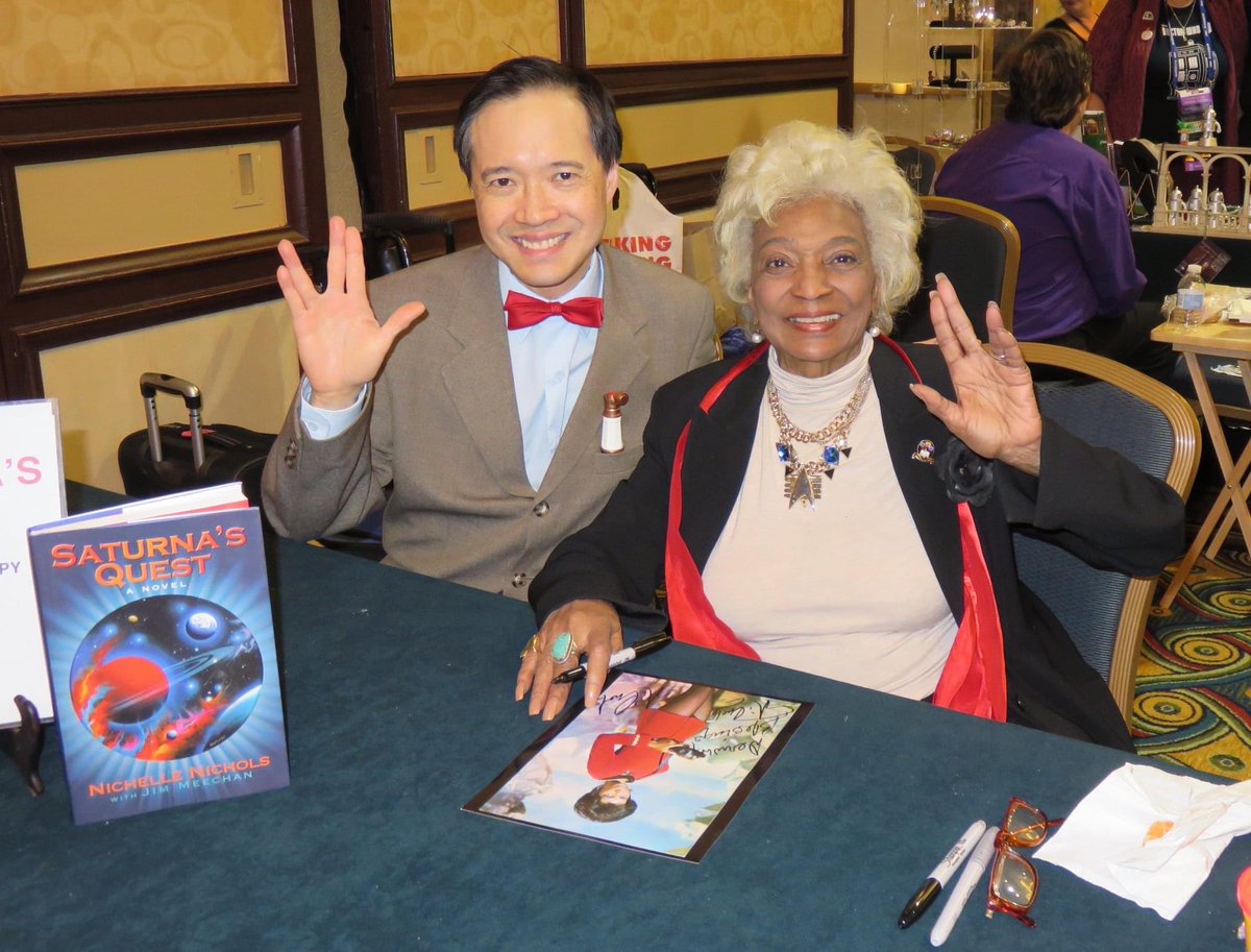 I had seen Nichelle Nichols at various Star Trek conventions since the 1980's, but the last time I saw her was at a Doctor Who convention, Gallifrey One in Los Angeles, 2016. Now she's gone off to the undiscovered country. Rest in peace, Lieutenant. #NichelleNichols
