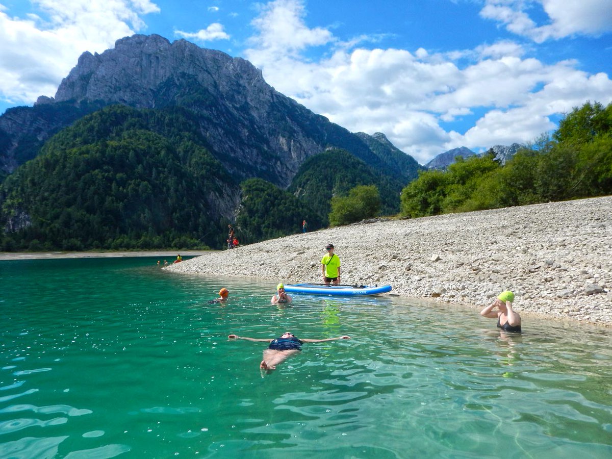 borutstrel's tweet photo. #Swim venue today. #Lago del #Predil, #Italy and Soca river, Slovenia! Still and clean! https://t.co/FWZfXumE1b