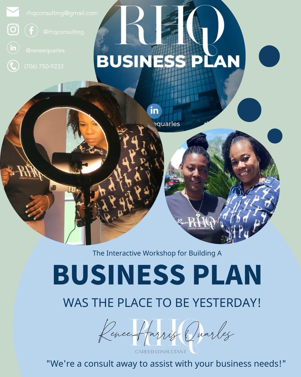 Thank you to everyone that tuned in July 30th for the interactive workshop to building your 'Business Plan!' It was a huge success! 'We are a consult away to help with your business needs!' #entrepreneurs #businessdevelopment #RHQ