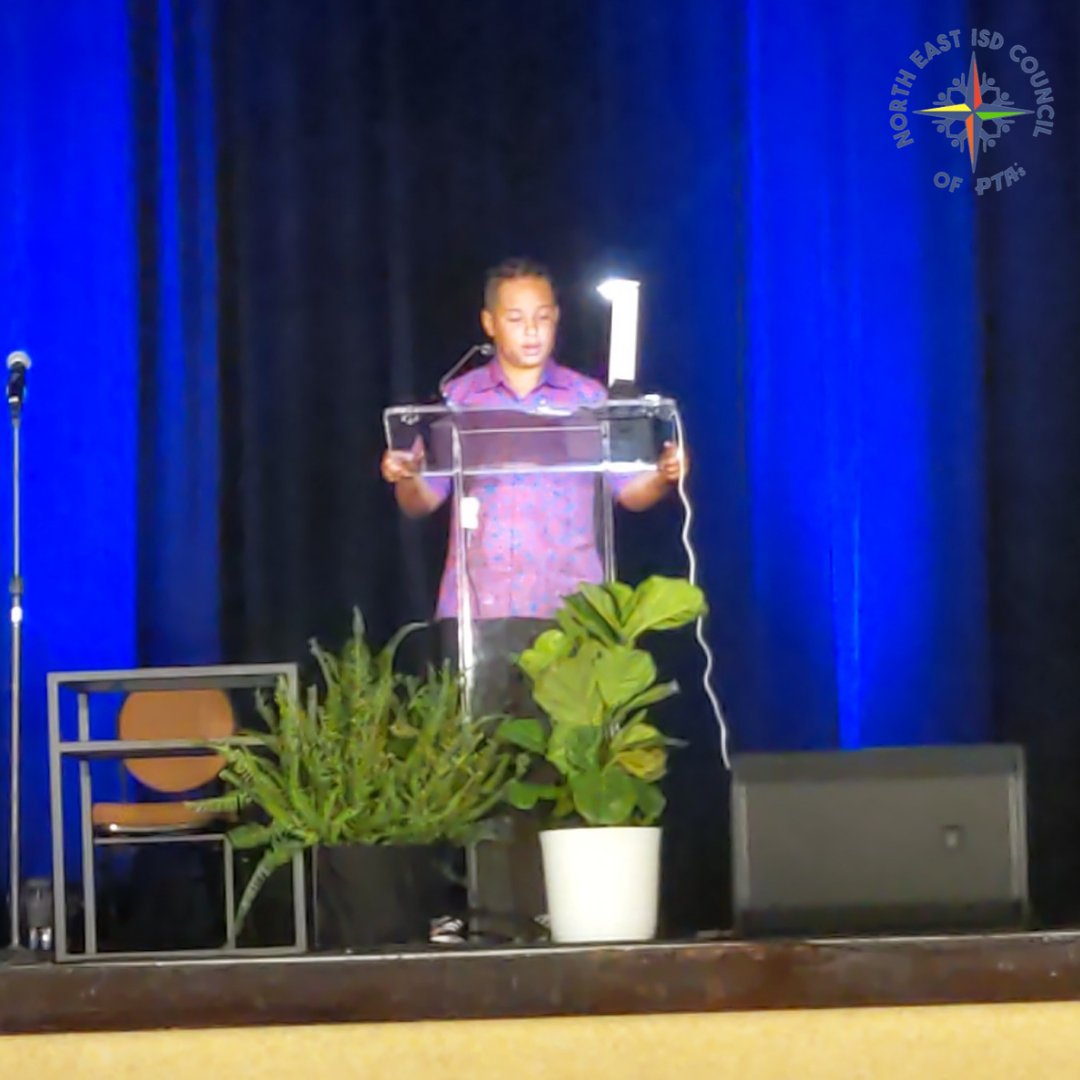 NEISDPTAs's tweet photo. The #Launch2022 Back The Future Brunch was a chance to honor the state Reflections Award winners, including NEISD's own Brayden Butler, from Roan Forest ES, for TX PTA Outstanding Interpretation Award - Intermediate Visual Arts https://t.co/6cQHNNgxO0