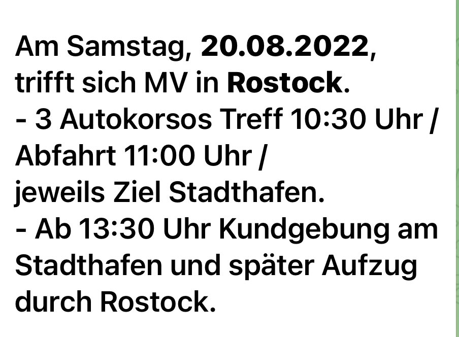 DerNorb's tweet photo. Hallo linke Bubble in #Rostock und Umgebung!
Am 20.08.2022 wollen die Quarkdenker hier wieder „ganz  #MV“ mobilisieren.
Anlass ist ihre NS-Verharmlosung bzgl. Mengele und Co. und ihr Vergleich mit aktueller Impfung.
Kommt in die Puschen! ✊🏼
#hro2008 #Alerta #Antifa https://t.co/COqqINiXtU