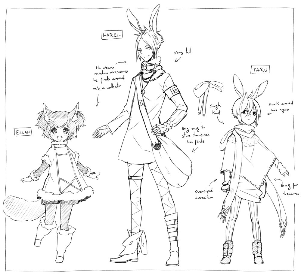 I made character designs and all. I might reuse those someday, since this is a project I will never finish (not interested anymore). I tried very hard to be picked by publishers around 2013, but there was never any luck. My stories are not very mainstream, maybe?
