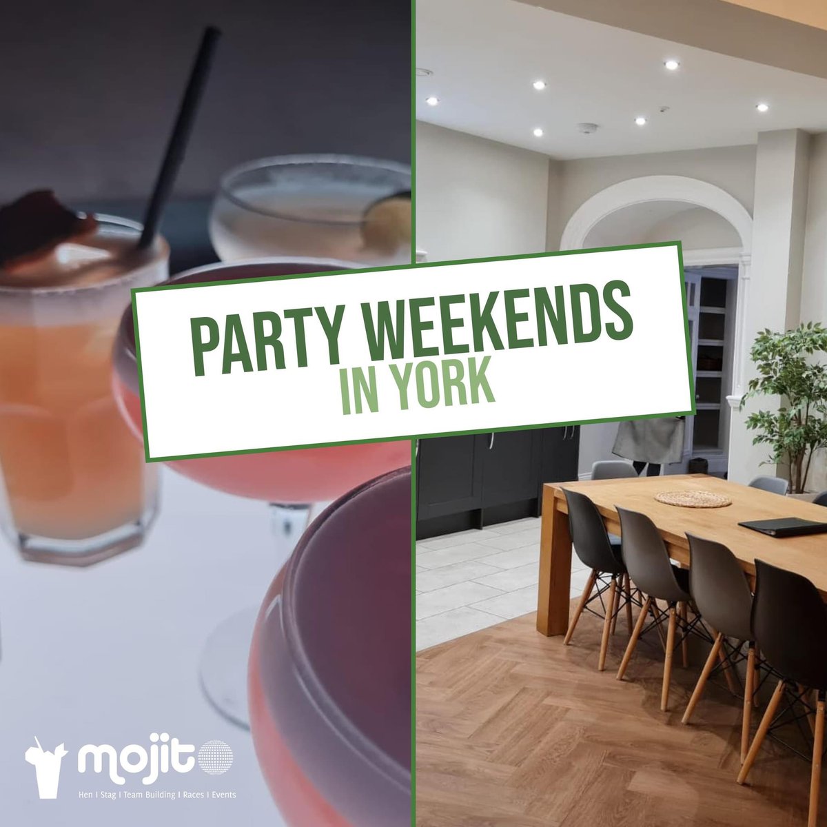 Planning a weekend in York? We’ve got everything you need! From apartments &amp; houses to every activity you can shake a stick at! The choice is yours! Contact claire@mojitoevents.com now 💚

#MojitoEvents #York 
#Hen #Stag #Birthday #Sten #Inclusive #PartyWeekend #SpecialOffers