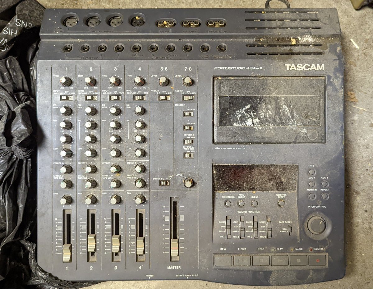 TheFuzzThatWuzz's tweet photo. I read in the @beastieboys book that they recorded their first hardcore EP, Pollywog Stew, on a Tascam Portastudio borrowed from early NYC powerpop band, The Speedies. My mom's bf was The Speedies' drummer, and I just found this in his basement 🧐 🤯 https://t.co/C2YXvfOE5V
