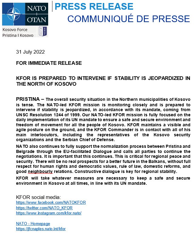 NATO Kosovo Force - KFOR (@nato_kfor) on Twitter photo 