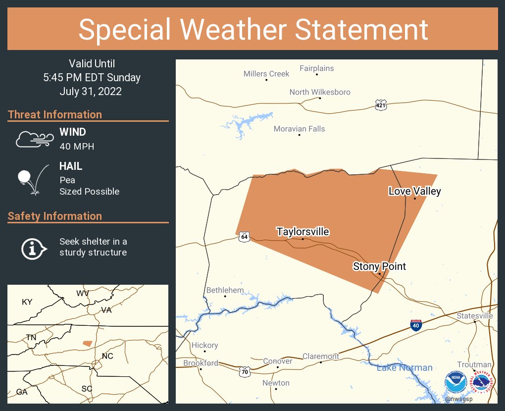 NWS GSP on Twitter "A special weather statement has been issued for