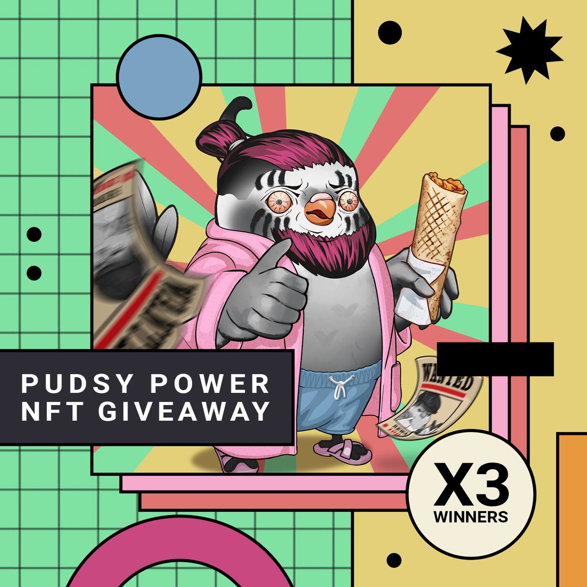 OvoOnoETH's tweet photo. 🎉 #NFTGiveaway 🎉

The @PudsyPower Mint is LIVE!

 We are giving away 3 Pudsy Power #NFTs 🎁

To join:

✅️Follow @PudsyPower &amp; @OvoOnoETH 
✅️Like &amp; Retweet
✅️Tag Friends

Closing in 72 Hours🕒
Winners picked with TwitterPicker

#NFTs #NFTCommunity #NFTMintAlert #NFTLaunch https://t.co/uldSHBgpY3