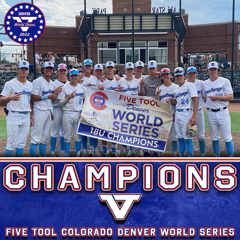 Five Tool Colorado (@fivetoolco) on Twitter photo 🏆CHAMPIONS🏆
Congrats to <a href="/coyarddawgs/">Colorado Yard Dawgs</a> Bates on winning the 18U <a href="/FiveTool/">Five Tool Baseball</a> Colorado Denver World Series!
#WatchEm 🏆CHAMPIONS🏆
Congrats to <a href="/coyarddawgs/">Colorado Yard Dawgs</a> Bates on winning the 18U <a href="/FiveTool/">Five Tool Baseball</a> Colorado Denver World Series!
#WatchEm