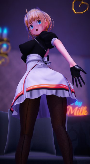 KYOちゃんにシーム付きタイツを履かせましたこれで逆バニー式猫耳メイド服が着せられます 