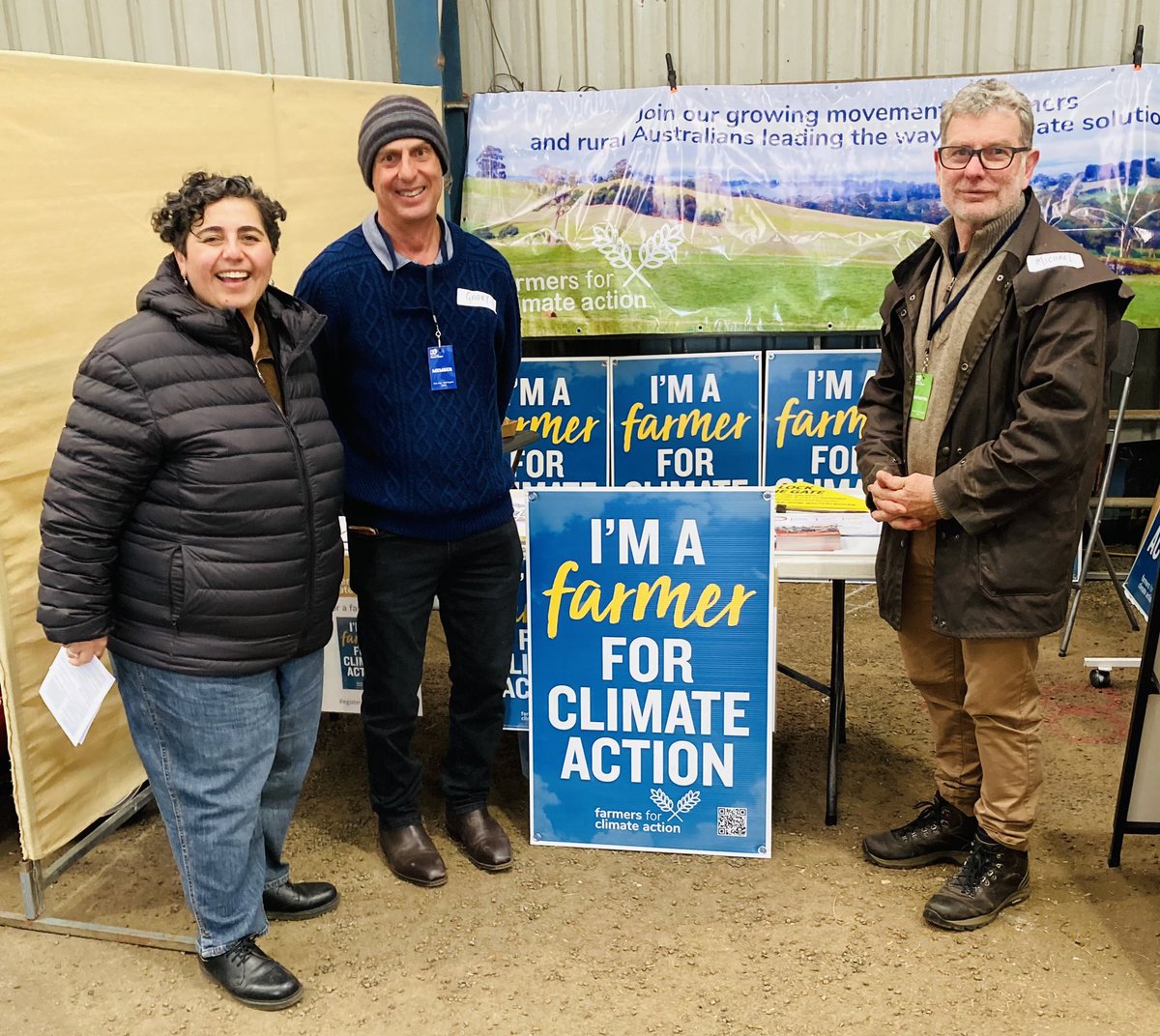 Apart from meeting lots of cute sheep 🐑, another highlight of the #Sheepvention expo was meeting farmers from #Polwarth and surrounds, like Gary & Michael, in #FarmersforClimateAction. Climate change is a big concern for farming communities #springst @LilyDAmbrosioMP