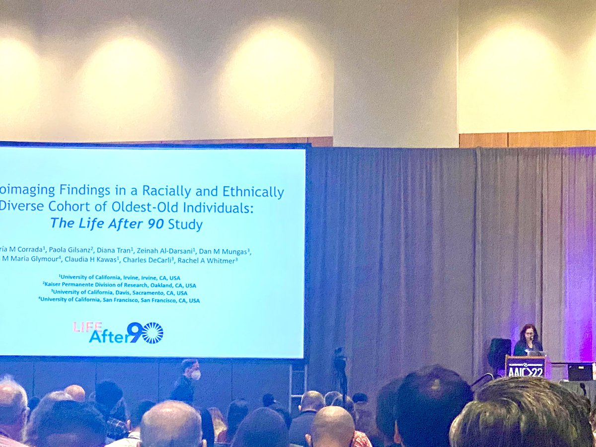 <a href="/maria_m_corrada/">maria corrada</a> presenting new data on #neuroimaging in our #LifeAfter90 diverse cohort #AAIC2022 . Ballroom 20A