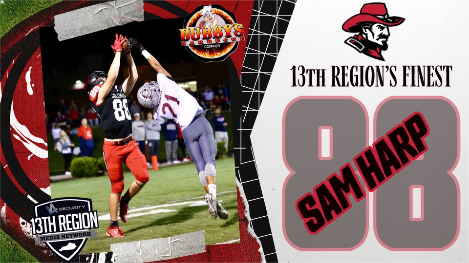BoysGirls13th's tweet photo. 13th Region’s Finest
Sam Harp, Whitley County High School, Senior, WR/DB
Harp was the leading receiver for the Colonels last year. He caught 26 passes for 776 yards.  He also had 10 touchdowns last year. https://t.co/YoqqrvEVRY