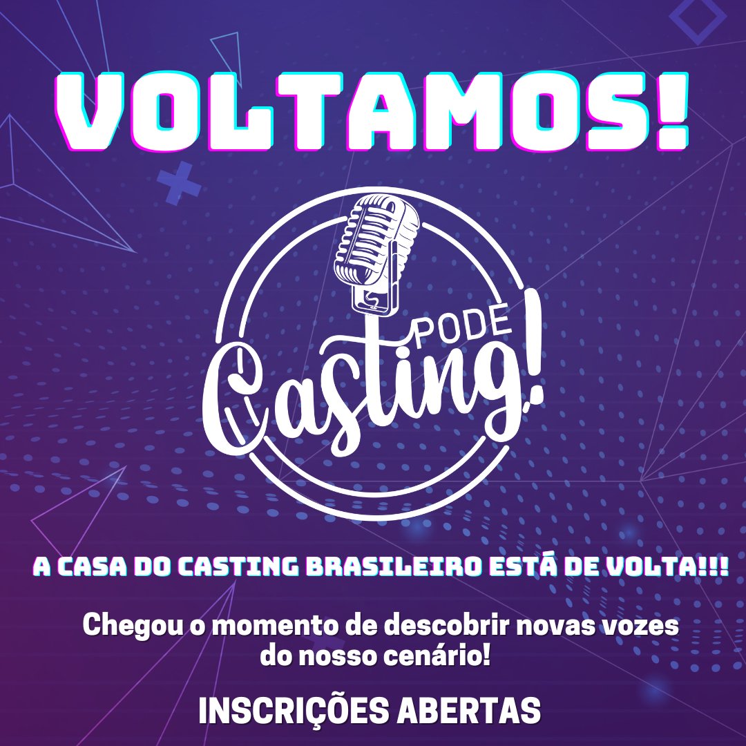 pode_casting's tweet image. Meus amigos voltei eu tava ficando doidoo!!!
É isso clan, a casa do casting BR está de volta! Bora conquistar sonhos juntos? Estou ansioso para conhecer novas vozes!
Se vc quer se tornar um caster de esports, se inscreva no nosso projeto e batalharemos juntos nessa jornada!