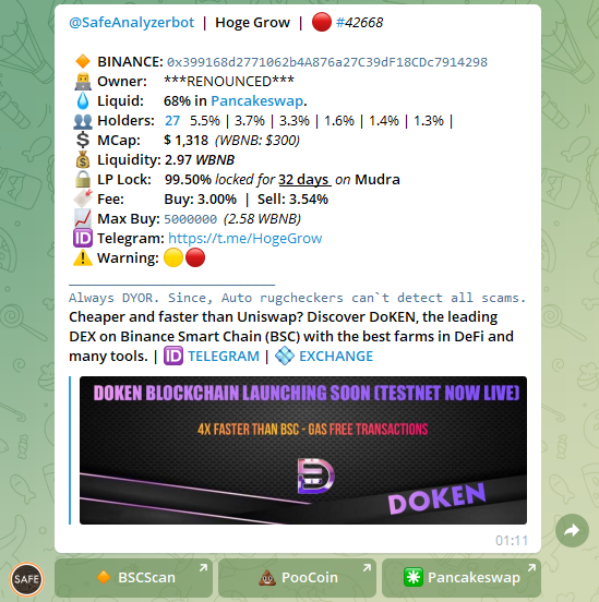 safeanalyzer's tweet photo. We analyze newly published contracts for a more secure bsc network and prevent fraud. For example, the contract in the picture will deceive people soon. I think we deserve a follow :) #safeAnalyzerBot @cz_binance https://t.co/TYXpvp1T6o