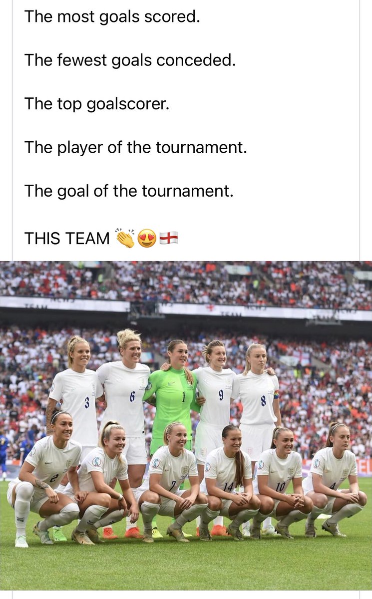 KaleyCole's tweet photo. Incredible performance throughout the tournament from the squad, leaders, support and supporters. Following journey across generations of determined, dedicated football players, England got the gold #WEURO2022  #Champions https://t.co/HvJakuvGUH