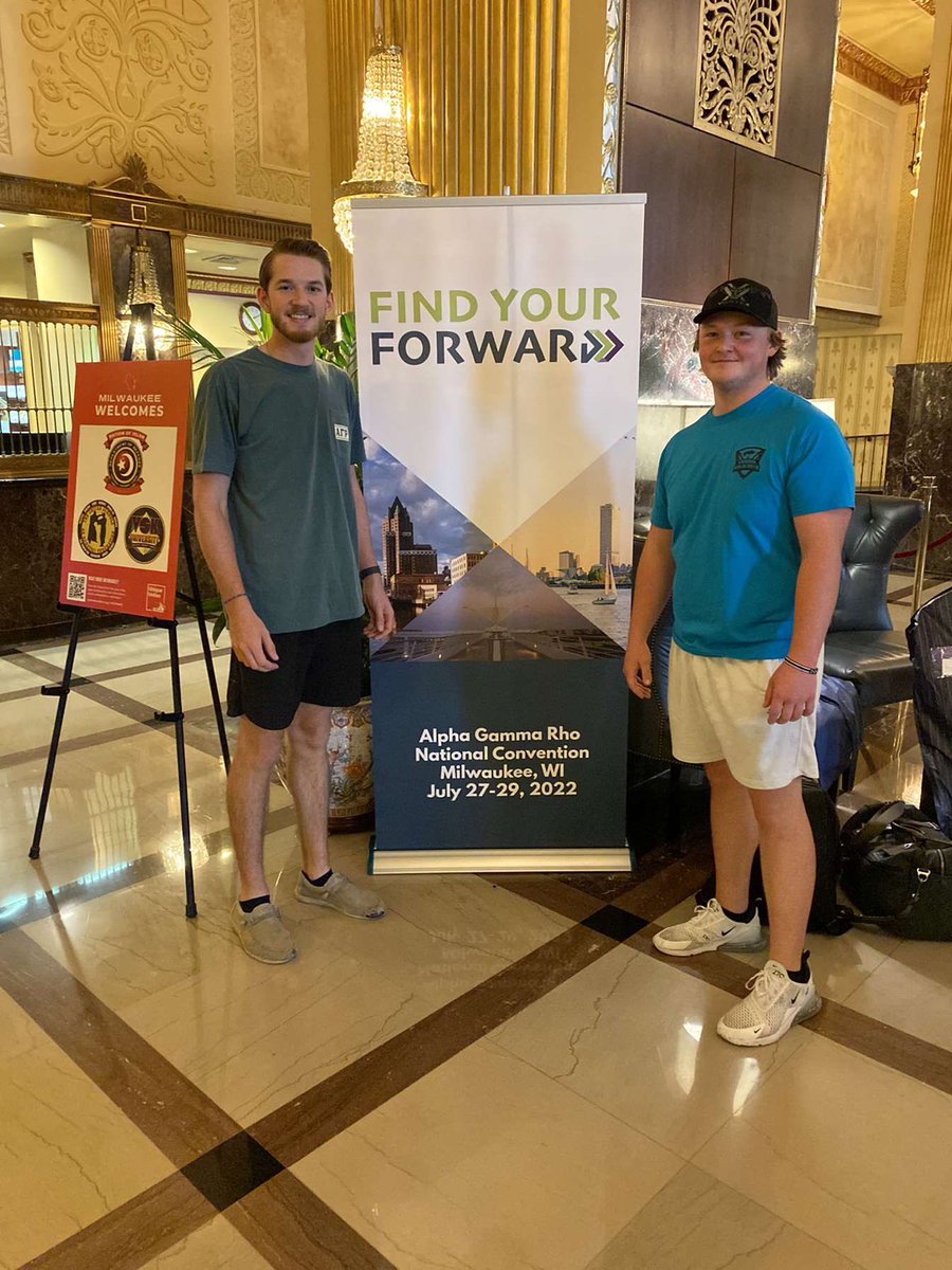 Brothers Dylan White and Brendon Engeman were able to make the trip up to Milwaukee for this years AGR National Convention where they were able to meet other brothers from over 65 different chapters to learn new strategies to help better lead and develop the Beta Rho chapter!