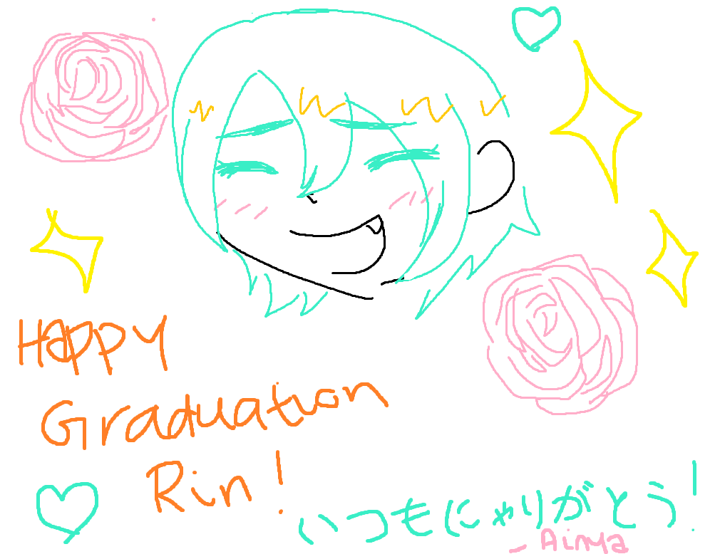 AinyaEN's tweet photo. Bad MS Paint ;v;! 

OTSUKARINNNNNNNN!!!!!! ⤴️✊💚💛🧡

Thank you for all the memories!!! https://t.co/r2psO26V0Y