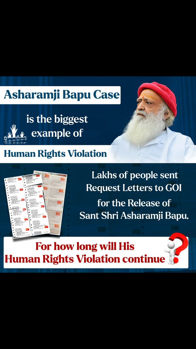 Deeksha49887415's tweet photo. #मौलिक_अधिकारों_का_हनन 
Sant Shri Asharamji Bapu केस का तो कोई आधार ही नही है और ऐसे आधारहीन केस में भी वे
Right To Justice
के अधिकारी नही, क्यों ?
Human Rights Violation https://t.co/dBnfM8Sua9