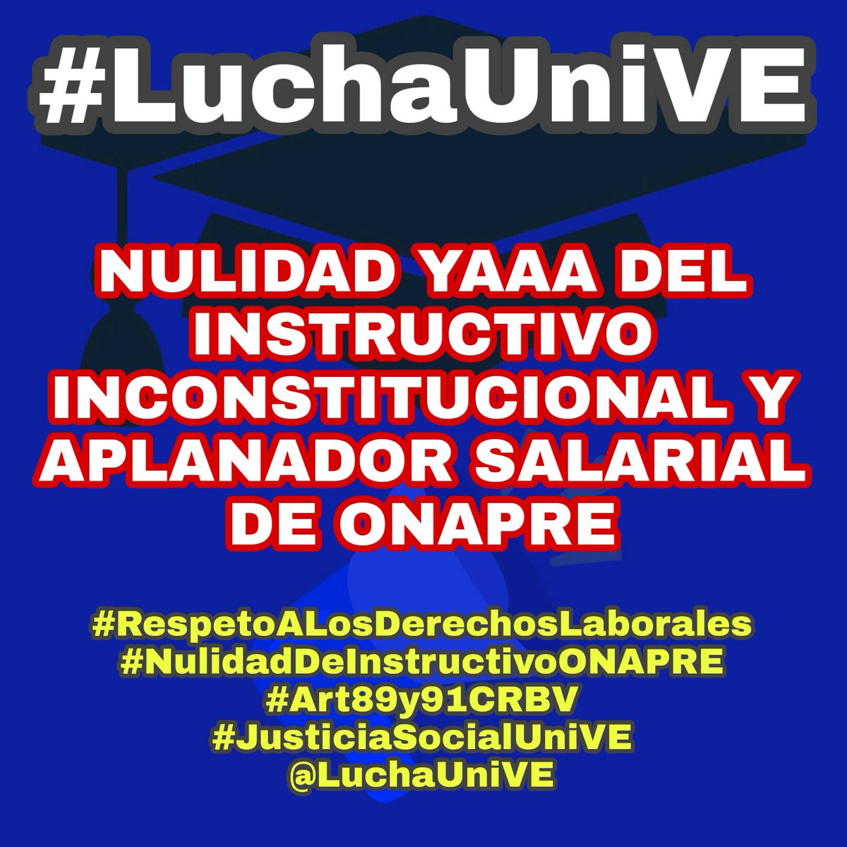 📢 ¡YA NO FUNCIONA LA ESTRATEGIA OFICIAL DEL DESGASTE, LA #LuchaUniVE SIGUE ACTIVA Y FIRME!

🚨 ¡PAGO YAAA DE BONOS VACACIONAL Y RECREACIONAL UNIVERSITARIOS COMPLETOS SIN APLANAMIENTO NI FRACCIONAMIENTO! 🚨

#PagoYaBonoVacacional
#JusticiaSocialUniVE <a href="/OITAmericas/">OIT Américas</a> <a href="/OITAndina/">OIT Países Andinos</a>