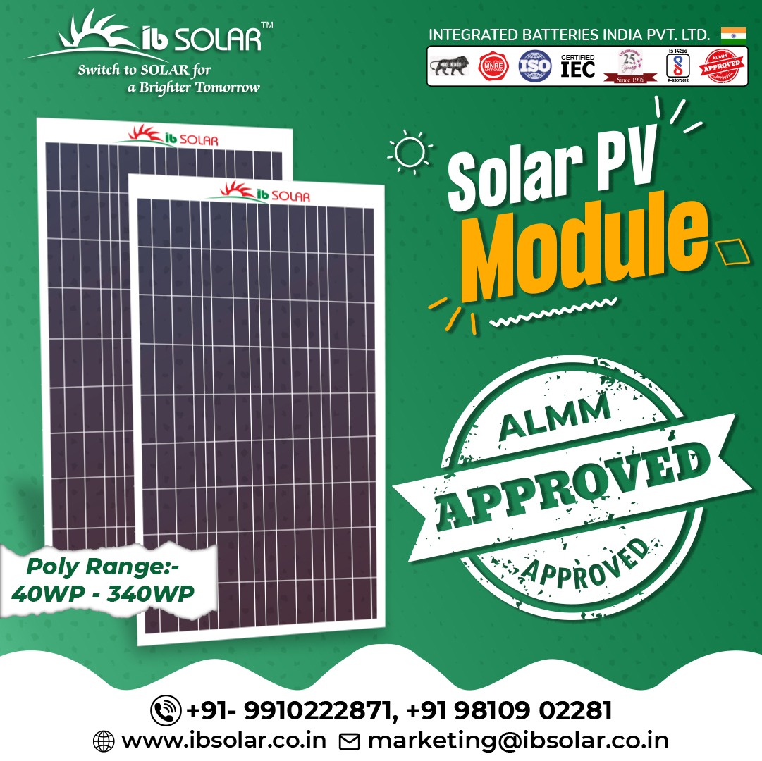 PV modules always check for ALMM approved and BIS certified mark on the PV Panels.

get in touch with us.
 
Call: +919910222871, +919810902281 For Valuable Inquiries
visit: ibsolar.co.in

#pvmodule #solarpv #almmapproved #solarPanels #ibsolar #solarindia