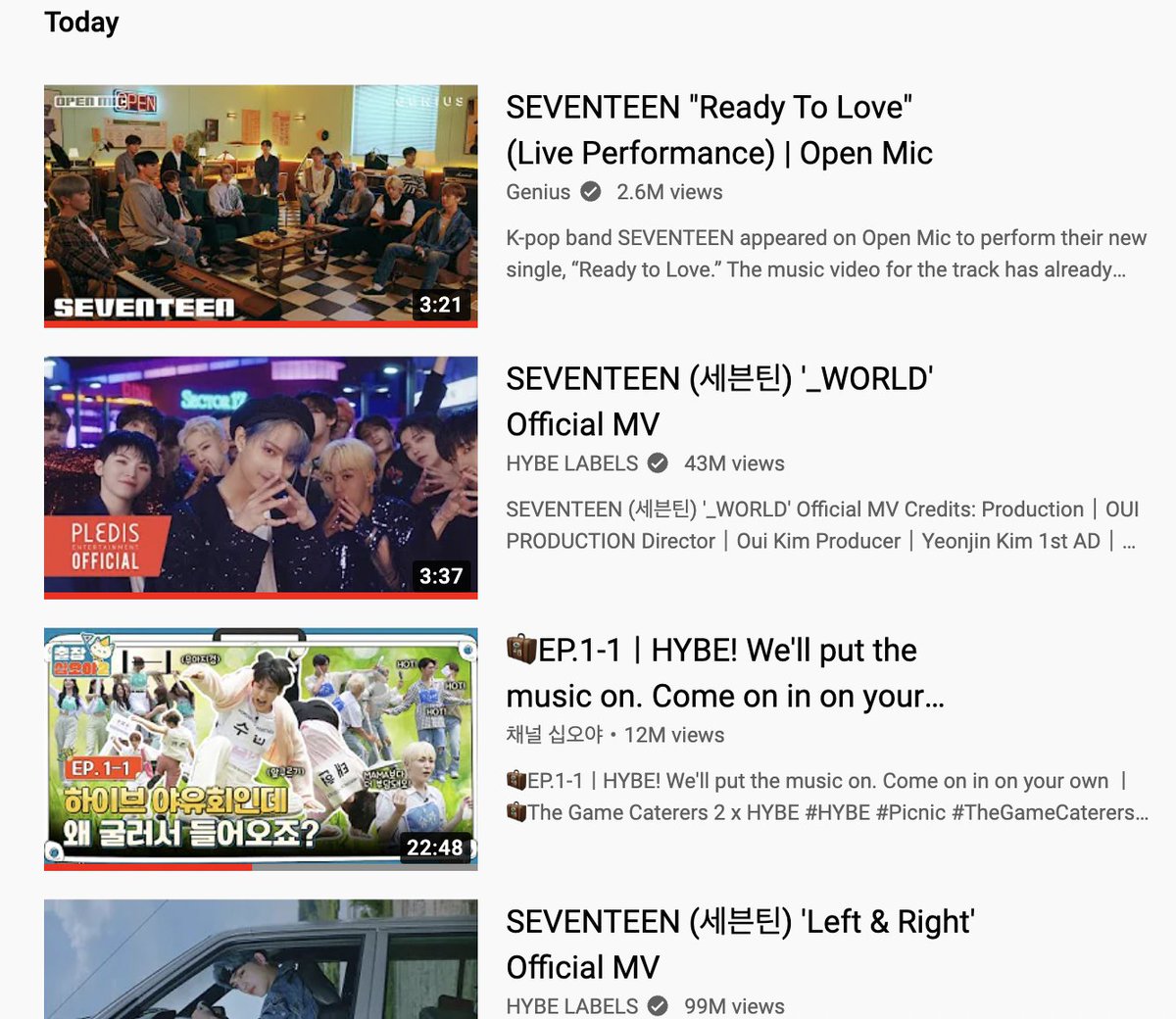 unlikelybnny's tweet photo. I keep forgetting to post, but I AM streaming.
yt history is weird, I definitely did not pass up the chance to watch Call Call Call ☎️☎️☎️
#SECTOR17 #세븐틴 #SEVENTEEN
@pledis_17 #_WORLD4thWin https://t.co/NiI0au0D0X