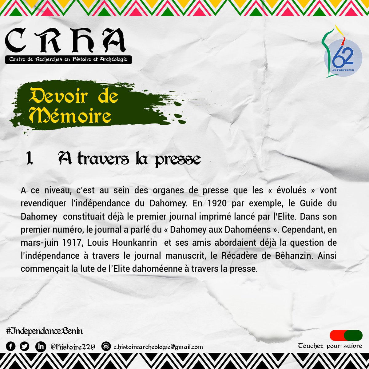 HistoireBj's tweet photo. Les #dahoméens formés à l’école #coloniale dite « école du blanc » ont pris le surnom d’« évolués ». 

#CRHA229 #Histoire229 #wasexo #IndependanceBenin #IndependanceBJ https://t.co/WitX6tZmIN