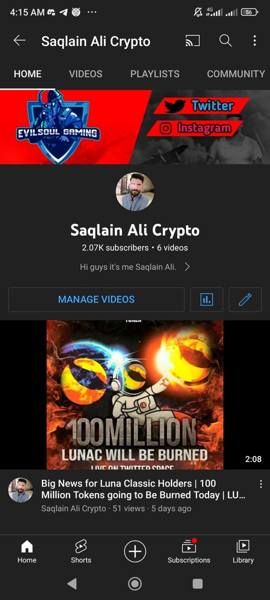 SaqlainAli888's tweet photo. First 3 months of this YT channel income will directly go for burn Luna Classic. Everything will be transparent just watch all the videos i created on #LUNC to complete our watch hours to enable monetisation. https://t.co/zIUCQuf06k @LUNCDAO @HappyCatKripto @VegasMorph https://t.co/WKJrzAX0Od