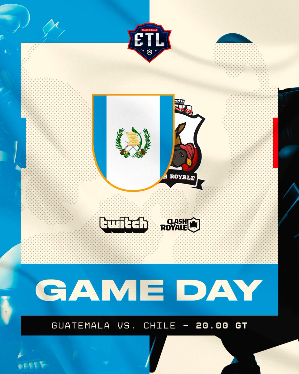 #PlayOffs | 🏆 <a href="/_ETLCUP/">ETL CUP®</a>

Esta noche estaremos buscando el pase a los cuartos de final ante un duro rival en las arenas de ETL

⚔| Octavos De Final 
🆚| @Sele_ChileCR
🕓| 8:00 PM 🇬🇹

📺| Twitch.tv/ChristianELN0B
🎤| <a href="/ChristianElNob/">ChristianElNob</a>
💰| Sortearemos 2 pases royale en el stream