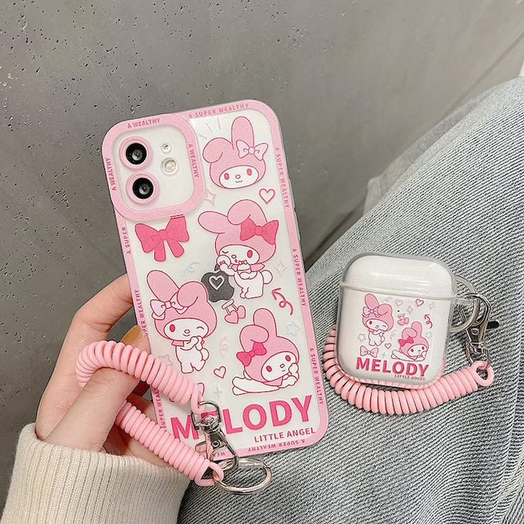 sanriodaily's tweet photo. my melody matching cases 💫 https://t.co/2V6faBkFNO