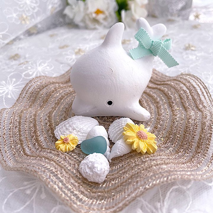 hikari__flower's tweet photo. おはようございます☀
白イルカさん作ってみました🐬💓
#アロマストーン
#白イルカ https://t.co/lvItqRHUMx