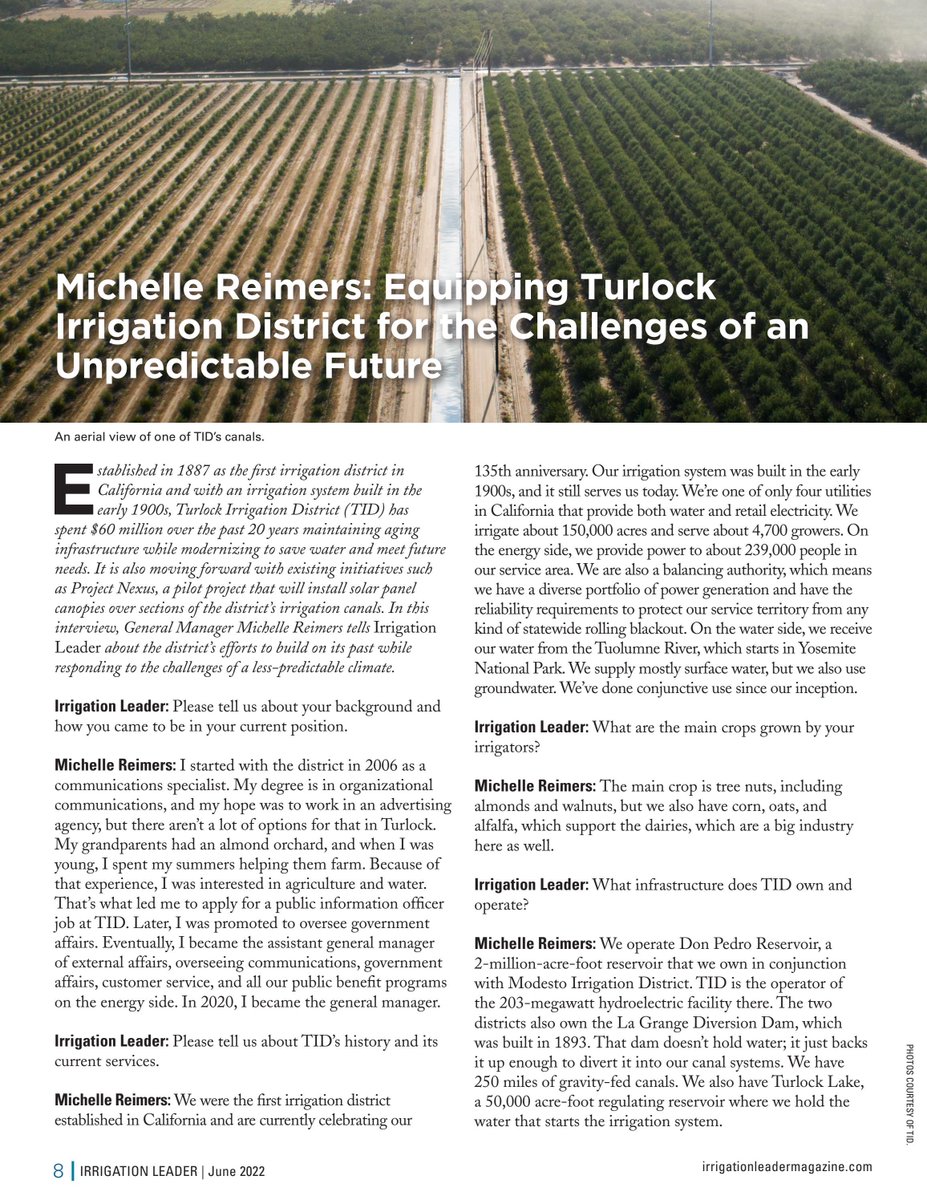 To close out <a href="/irrigationassoc/">Irrigation Association</a>'s #SmartIrrigationMonth and align with the theme “Proud of our past. Focused on our future,” we’re sharing a fantastic interview by <a href="/IrrigationLeadr/">Irrigation Leader Magazine</a> which goes into <a href="/TurlockID/">Turlock Irrigation District</a>'s modernization journey. 

Read here - hubs.la/Q01hXrJN0