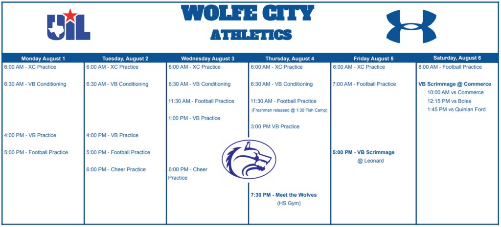 This Week in Wolfe City Athletics