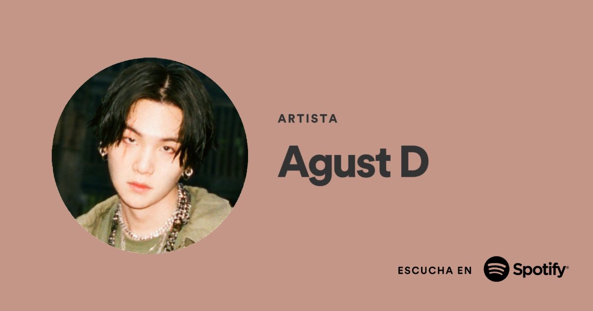 MxMinSuga's tweet photo. 📈 | AGUST D CHARTS

▫️Perfil Agust D Spotify (30.07.22)

👥 Seguidores:
9,292,877 (+8,429)

🔊 Oyentes mensuales:
2,739,828 (–6,512)

— 👑 Síguelo en la plataforma
🔗: https://t.co/TFSuYsol1h

방탄소년단 슈가 #방탄소년단슈가 #SUGA #BTSSUGA @BTS_twt | -☔️ https://t.co/yIigGRqvoE