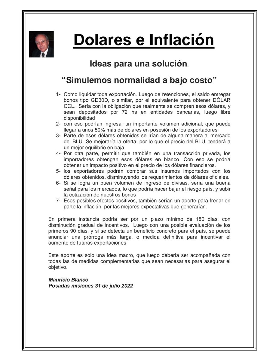 mauricioescribe's tweet photo. Dólares e inflación
Una idea para aplicar en la coyuntura. https://t.co/SY3dRGaIFy