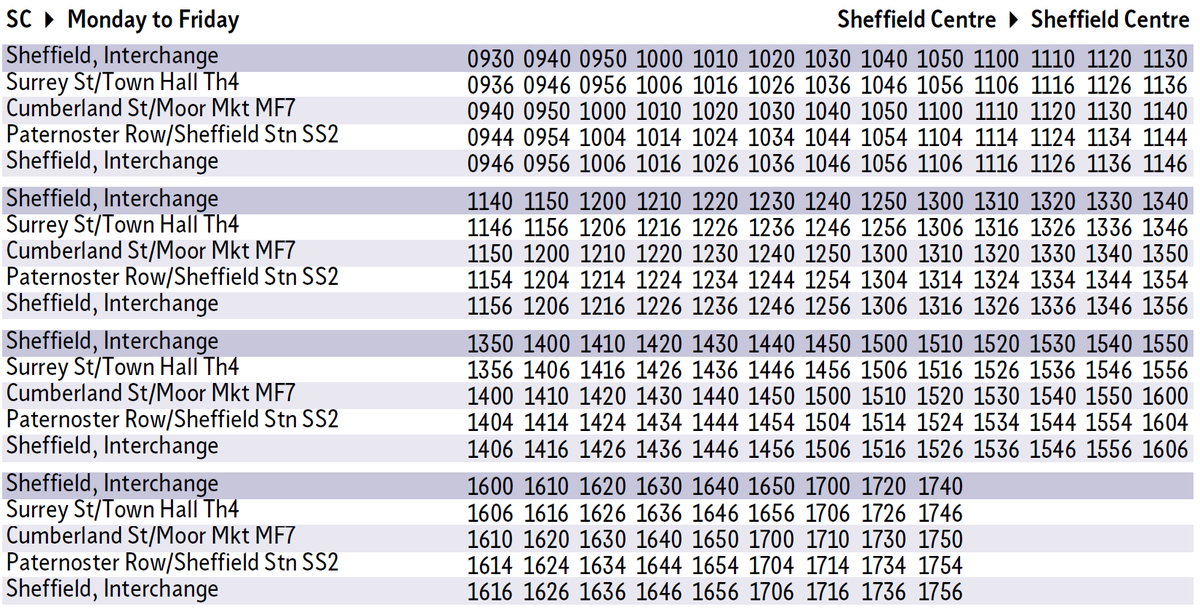 MRaoufNES's tweet photo. Welcome back #FreeBee, now branded as #SheffieldConnect
Today is the launch of the #SheffieldConnect service which will cost £1 for anyone who wishes to use the service to get around Sheffield City Centre.
Full route and timetable attached. https://t.co/i5Tpa1Ywwb