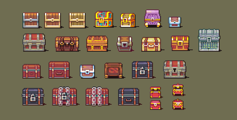 Pixel chest set.