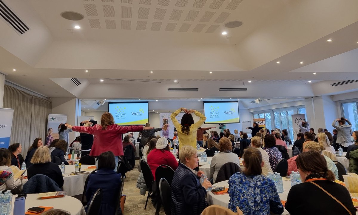 Lou_Gleeson's tweet photo. Love a good ice breaker! Starting the @thrivingwomen2022 conference with some laughter #TW2022 https://t.co/Z6BZQD8R0y