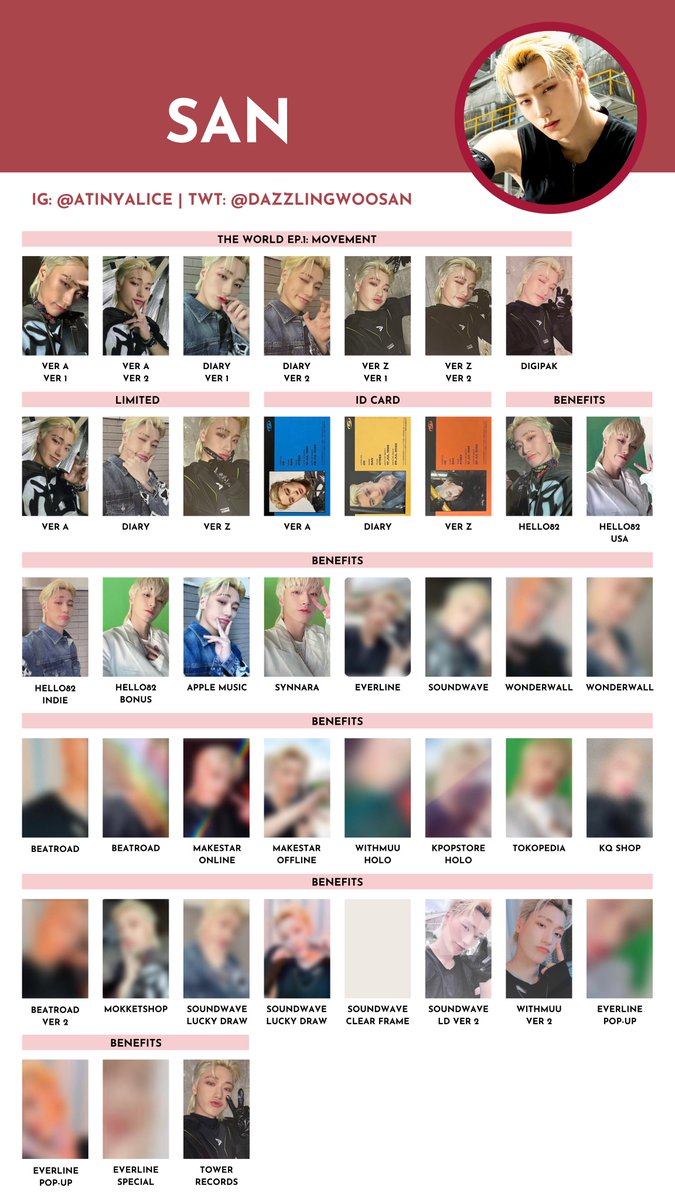 ATEEZ [THE WORLD EP.1 : MOVEMENT] — photocard template / wishlist